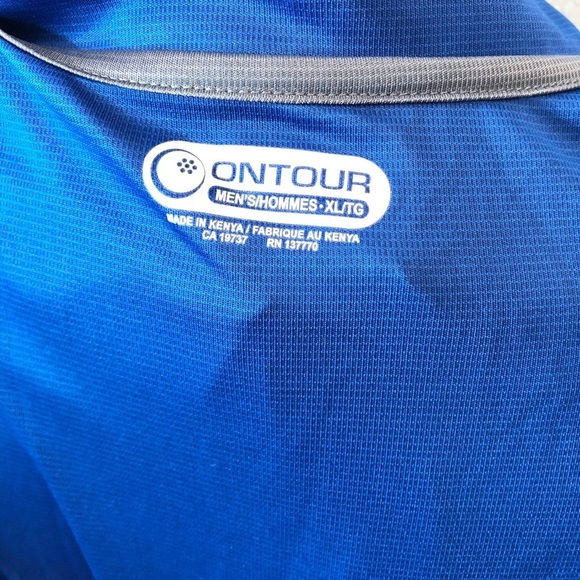 OnTour Royal Blue Button Polo Short Sleeve Men’s Golf Shirt XL - Picture 8 of 8